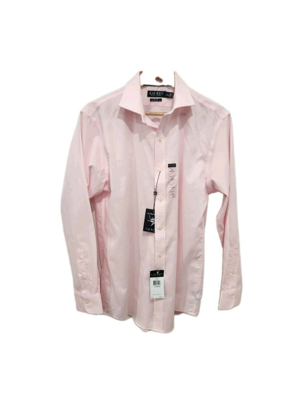 Lauren Ralph Lauren Dress Shirt Mens 16 34/35 White Pink Slim Fit NWT